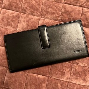 Lodis black leather full length bi-fold wallet